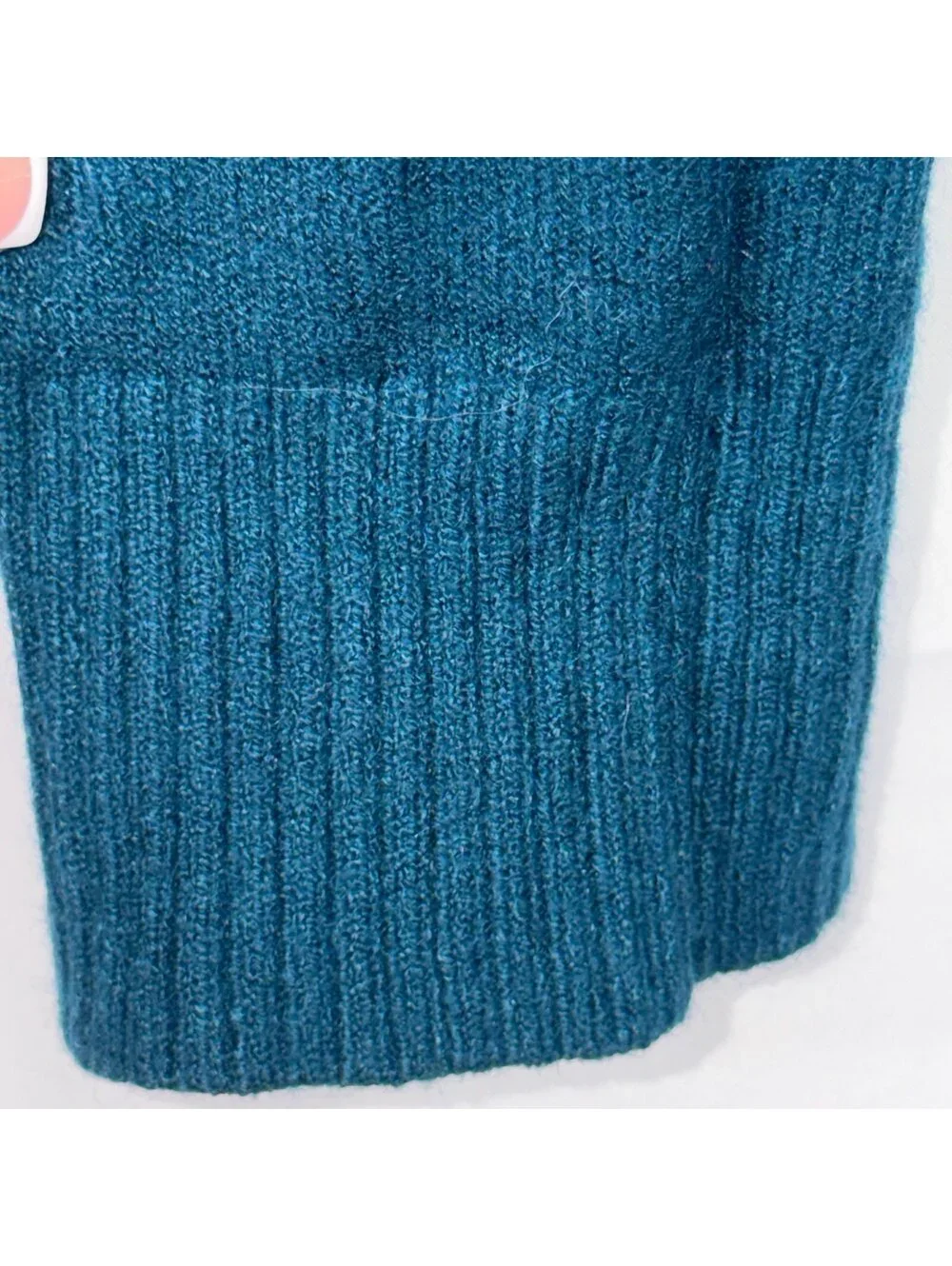 Women’s Teal Knit Pullover Sweater Size Large Soft Long Sleeve Scoop Neck